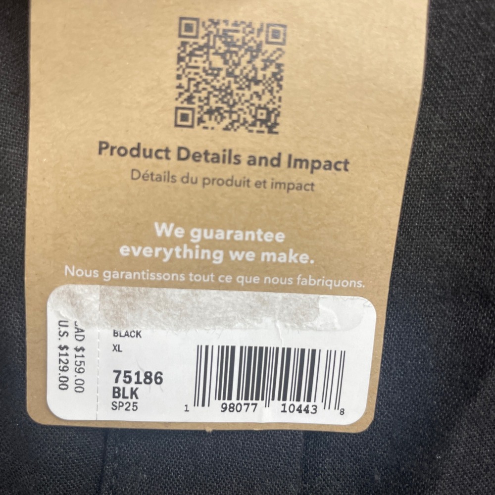 Patagonia Black Button Front Midi Dress Linen Blend Womens XL - Picture 2 of 11